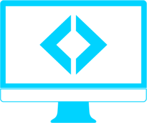 Piktogram: komputer z logo TEHTRIS