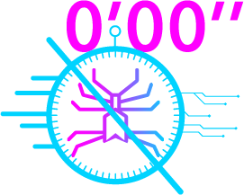 Ikona wirusa przekreślona z zegarem wyświetlającym 0 sekund
